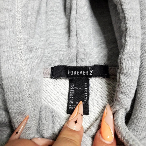 Forever 21 Gray Cropped Hoodie - Picture 7 of 7